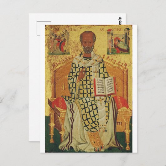 Carte Postale Saint Nicolas de Myra Icon orthodoxe (Devant / Derrière)