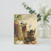 Carte Postale Saint Nicolas Krampus Prêtre de la fourche (Debout devant)