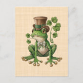 Carte Postale Saint Patrick - Grenouille Chapeau irlandais (Devant)