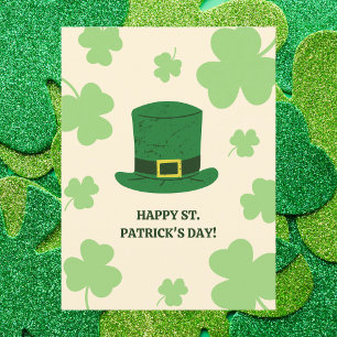 Carte Postale Saint Patrick’s Day avec le Casquette Leprechaun