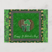 Carte Postale Saint-Patrick Shamrock Amour (Devant)