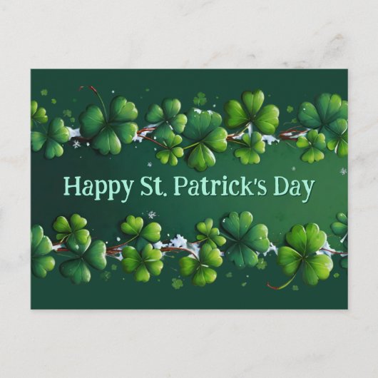Carte Postale Saint Patrick Shamrock moderne (Devant)