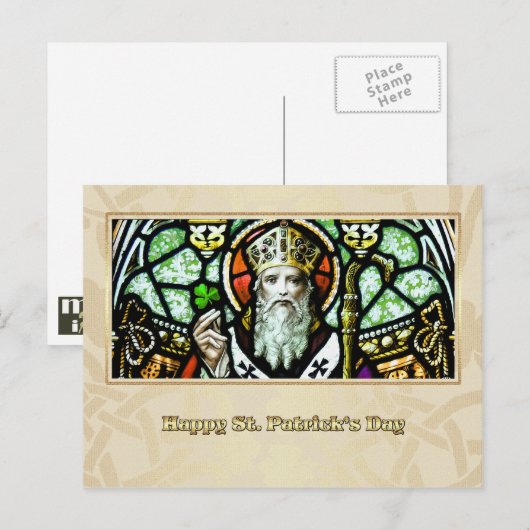 Carte Postale Saint Patrick's Day Bénédictions religieuses (Devant / Derrière)