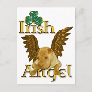 Carte Postale Saint Patrick's Day Chinois Shar Pei Chien Irlanda