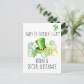 Carte Postale Saint Patrick's Day From Social Distance Covid (Debout devant)