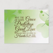 Carte Postale Saint Patrick's Day Irish Blessing Coeurs Shamrock (Devant)