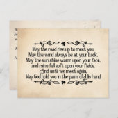 Carte Postale Saint Patrick's Day Irish Blessing May the Road (Devant / Derrière)