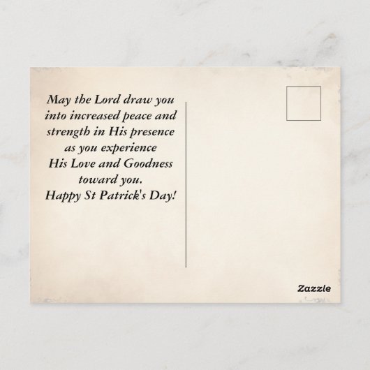 Carte Postale Saint Patrick's Day Irish Blessing May the Road (Dos)