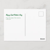 Carte Postale Saint Patrick's Day Leprechaun en Pot d'Or (Dos)
