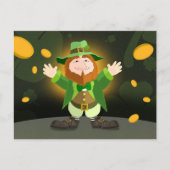 Carte Postale Saint Patrick's Day Leprechaun et Gold (Devant)