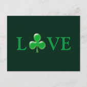Carte Postale Saint Patrick's Day Love Green Clover Shamrock (Devant)