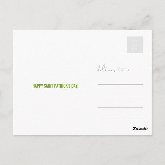 Carte Postale Saint Patrick's Day Lucky Clovers Shamrock irlanda (Dos)