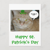 Carte Postale Saint Patrick's Day Orange Tabby Cat (Devant)