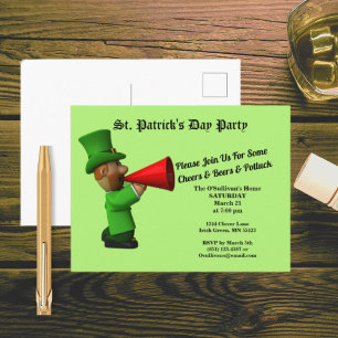 Carte Postale Saint Patrick's Day Party Potluck Faire-part