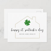 Carte Postale Saint Patrick's Day Shamrock immobilier (Devant / Derrière)