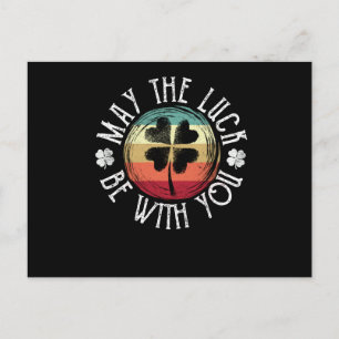 Carte Postale Saint Patrick's Day Shamrock irlandais mai bonheur