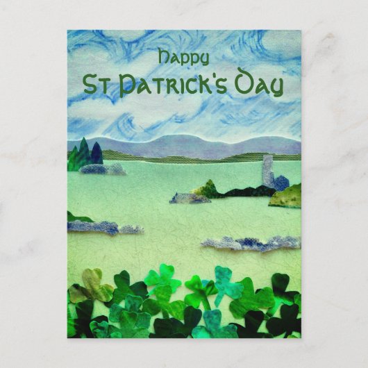 Carte Postale Saint Patrick's Day Shamrock Paysage vert (Devant)
