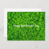 Carte Postale Saint Patrick's Day Shamrock vert irlandais (Devant / Derrière)