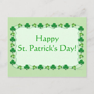 Carte Postale Saint Patrick's Day - Shamrocks magiques