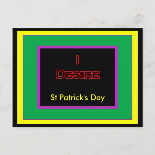 Carte Postale Saint Patrick's Day UCreate Modèle (Devant)