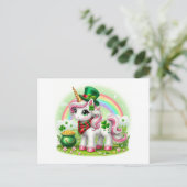 Carte Postale Saint Patricks Day Unicorn (Debout devant)