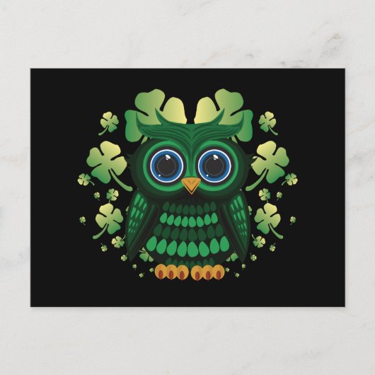 Carte Postale Saint Patrick's Owl (Devant)