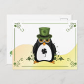 Carte Postale Saint Patrick's Penguin (Devant / Derrière)