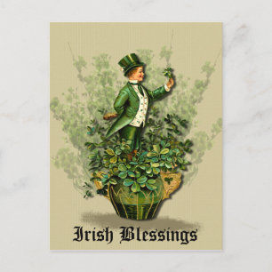 Carte Postale Saint Patty's Day Gent - Bénédictions irlandaises
