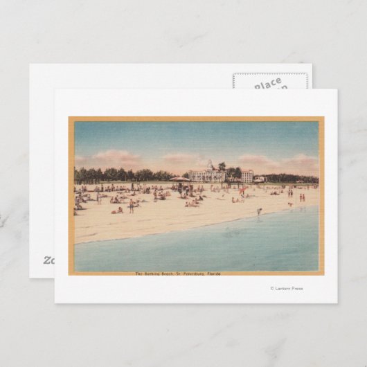 Carte Postale Saint-Pétersbourg, FL - Vue du front de mer (Devant / Derrière)