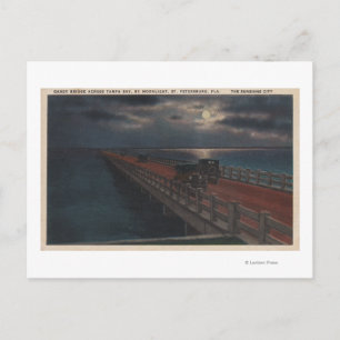 Carte Postale Saint-Pétersbourg, FL - Vue lune de Gandy