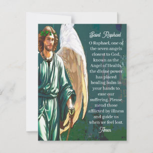 Carte Postale Saint Raphael Archangel Guérisseur Angel Prière No