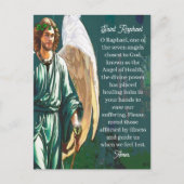 Carte Postale Saint Raphael Healing Archangel Angel Prayer Blank (Devant)