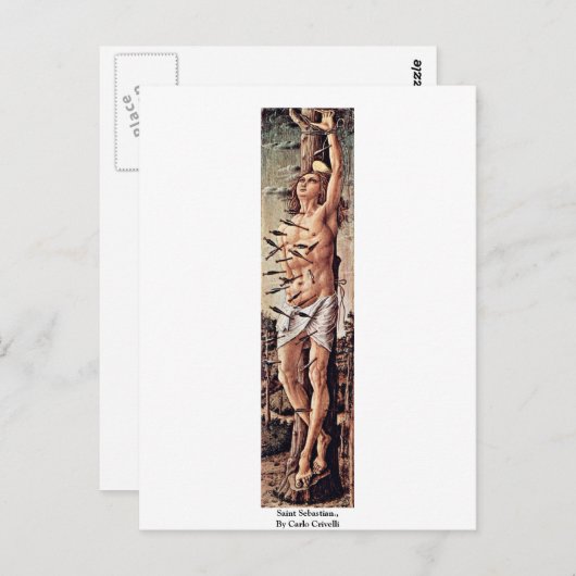 Carte Postale Saint Sébastien., par Carlo Crivelli (Devant / Derrière)