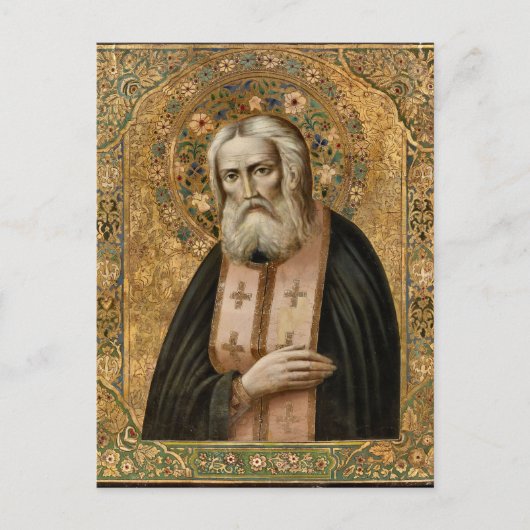 Carte Postale Saint Seraphim de l'icône orthodoxe sarov (Devant)