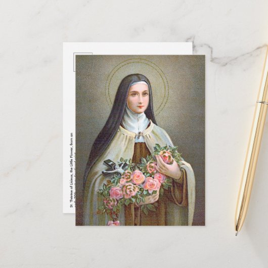 Carte Postale Saint-Thérèse de Lisieux la Petite Fleur (BJE 01) (Devant/Arrière en situation)