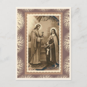 Carte Postale Saint Thérèse Première Sainte Communion Garçon Jés