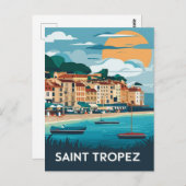 Carte Postale Saint Tropez France Beach Travel (Devant / Derrière)