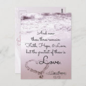 Carte Postale Saint Valentin 1 Corinthiens 13:13 Ocean Beach (Devant / Derrière)