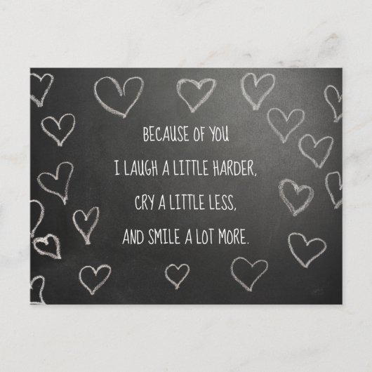 Carte Postale Saint-Valentin à cause de vous (Devant)