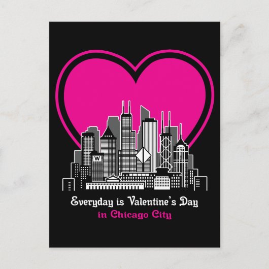 Carte Postale Saint Valentin à Chicago (Devant)