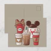 Carte Postale Saint-Valentin Amoureux du café Latte amusant (Devant / Derrière)