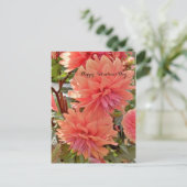 Carte postale Saint-Valentin avec dahlias (Debout devant)