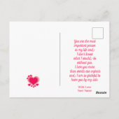 Carte Postale Saint-Valentin avec initiale rouge et cœur doré (Dos)