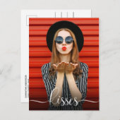 Carte Postale Saint Valentin Baisers avec Selfie Photo (Devant / Derrière)