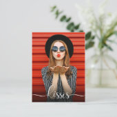 Carte Postale Saint Valentin Baisers avec Selfie Photo (Debout devant)