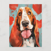 Carte Postale Saint-Valentin Basset Hound (Devant)