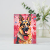 Carte Postale Saint-Valentin Berger Allemand (Debout devant)