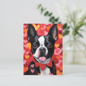 Carte Postale Saint-Valentin Boston Terrier (Debout devant)