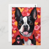 Carte Postale Saint-Valentin Boston Terrier (Devant / Derrière)