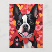 Carte Postale Saint-Valentin Boston Terrier (Devant)